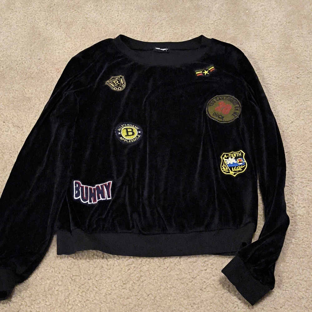 Fullah Sugah Black Velvet Sweater